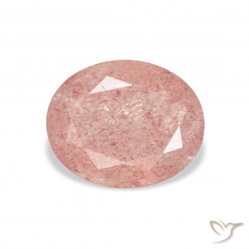 2.87ct Naturale Rosa terroso Quarzo Fragola, Ovale, Trasparente