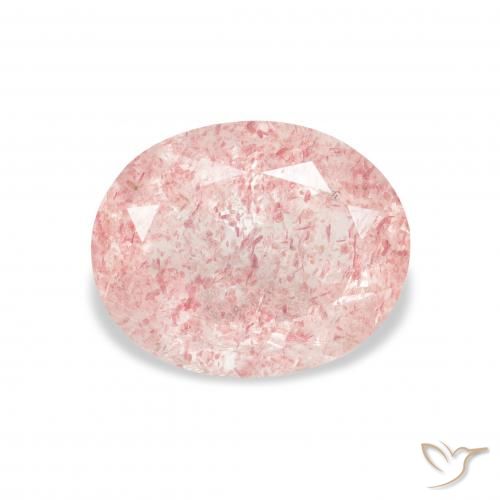 3.51ct Naturale Rosa chiaro Quarzo Fragola, Ovale, Trasparente