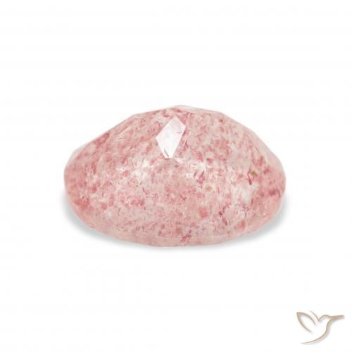 Quarzo fragola Rosa chiaro naturale da 3.51 ct, Ovale, Trasparente