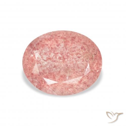 3.10ct Naturale Medium Light-Pink Quarzo Fragola, Ovale, Trasparente