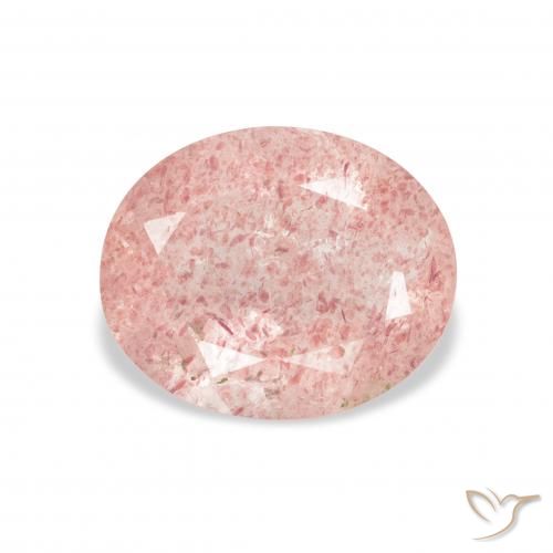 3.41ct Naturale Medium Light-Pink Quarzo Fragola, Ovale, Trasparente