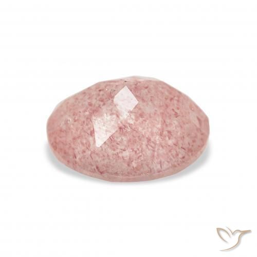 Quarzo fragola Medium Light-Pink naturale da 3.41 ct, Ovale, Trasparente