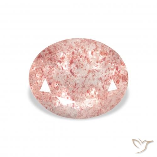 3.30ct Naturale Rosa chiaro Quarzo Fragola, Ovale, Trasparente