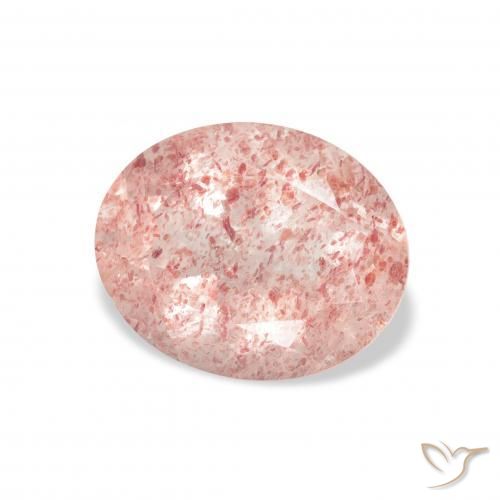Quarzo fragola Rosa chiaro naturale da 3.30 ct, Ovale, Trasparente