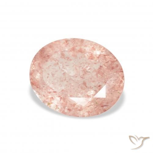 Quarzo fragola Rosa chiaro naturale da 2.72 ct, Ovale, Trasparente