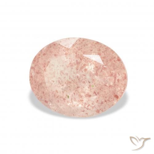 Quarzo fragola Rosa chiaro naturale da 3.56 ct, Ovale, Trasparente