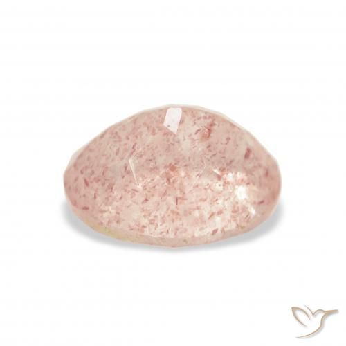 Quarzo fragola Rosa chiaro naturale da 3.56 ct, Ovale, Trasparente