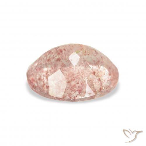 Quarzo fragola Rosa chiaro naturale da 3.22 ct, Ovale, Trasparente