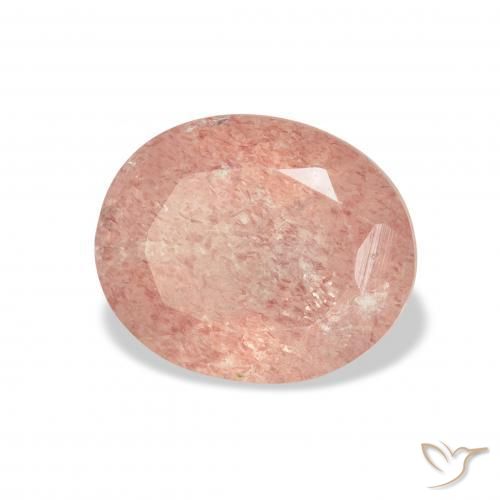 Quarzo fragola Rosa chiaro naturale da 3.90 ct, Ovale, Trasparente