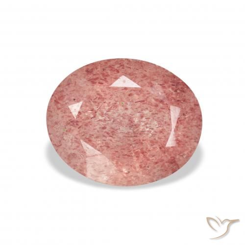 3.33ct Naturale Rosa medio Quarzo Fragola, Ovale, Trasparente