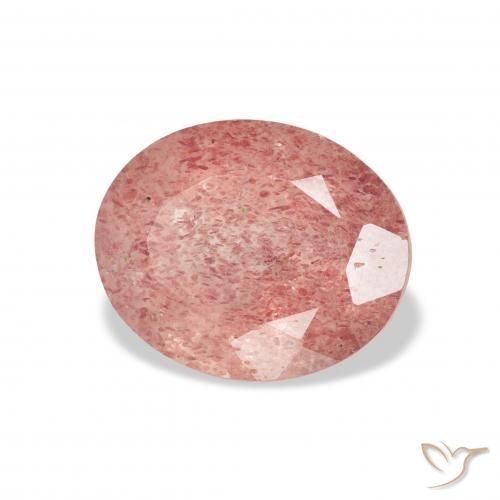 Quarzo fragola Rosa medio naturale da 3.33 ct, Ovale, Trasparente