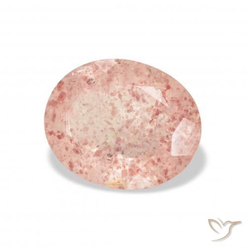 Quarzo fragola Rosa chiaro naturale da 3.70 ct, Ovale, Trasparente
