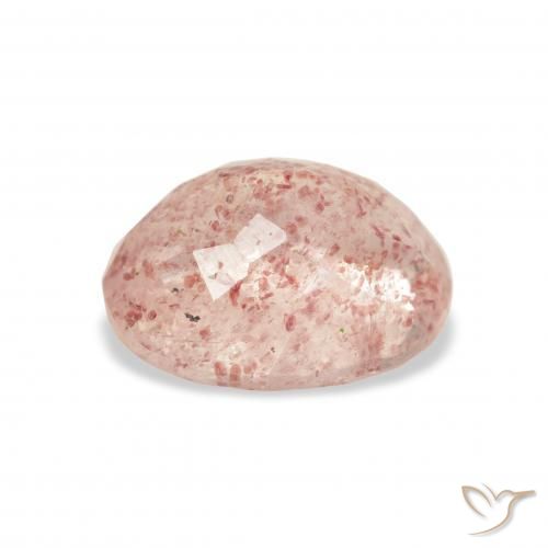 Quarzo fragola Rosa chiaro naturale da 3.70 ct, Ovale, Trasparente