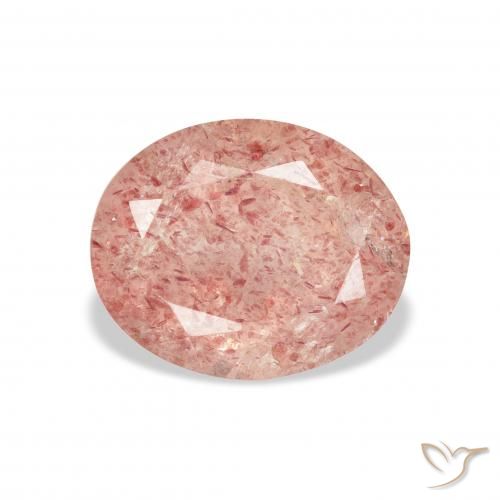 3.54ct Naturale Rosa arancione Quarzo Fragola, Ovale, Trasparente