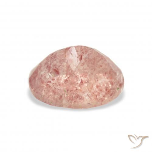 Quarzo fragola Rosa arancione naturale da 3.54 ct, Ovale, Trasparente