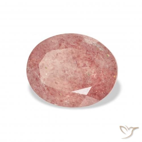 Quarzo fragola Rosa medio naturale da 3.48 ct, Ovale, Trasparente
