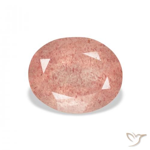 3.76ct Naturale rosa lampone Quarzo Fragola, Ovale, Trasparente