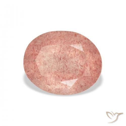 Quarzo fragola rosa lampone naturale da 3.76 ct, Ovale, Trasparente