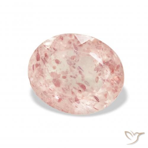 Quarzo fragola Rosa chiaro naturale da 4.13 ct, Ovale, Trasparente