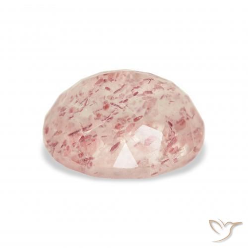 Quarzo fragola Rosa chiaro naturale da 4.13 ct, Ovale, Trasparente