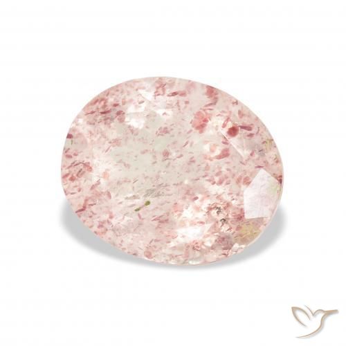 Quarzo fragola Rosa chiaro naturale da 3.86 ct, Ovale, Trasparente