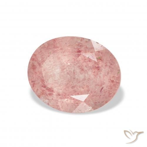 Quarzo fragola Rosa chiaro naturale da 3.48 ct, Ovale, Trasparente