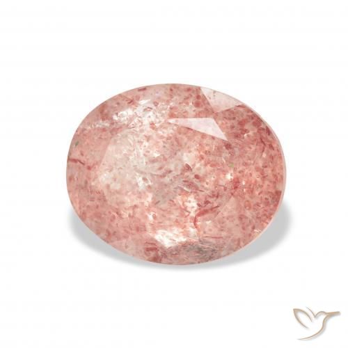Quarzo fragola Rosa chiaro naturale da 3.74 ct, Ovale, Trasparente
