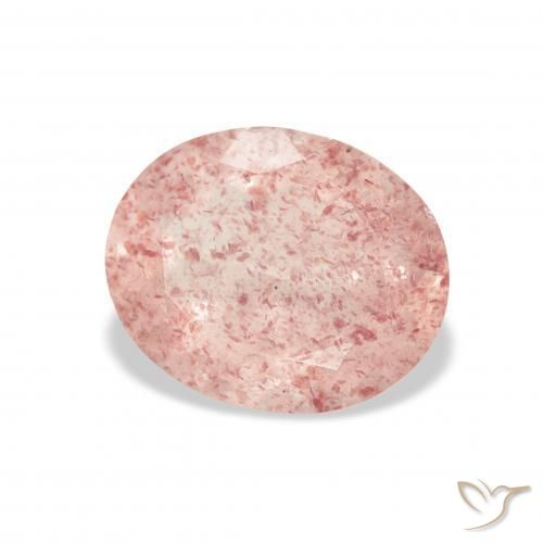Quarzo fragola Rosa chiaro naturale da 3.19 ct, Ovale, Trasparente