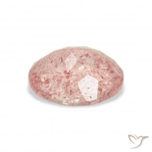 Quarzo fragola Rosa chiaro naturale da 3.19 ct, Ovale, Trasparente