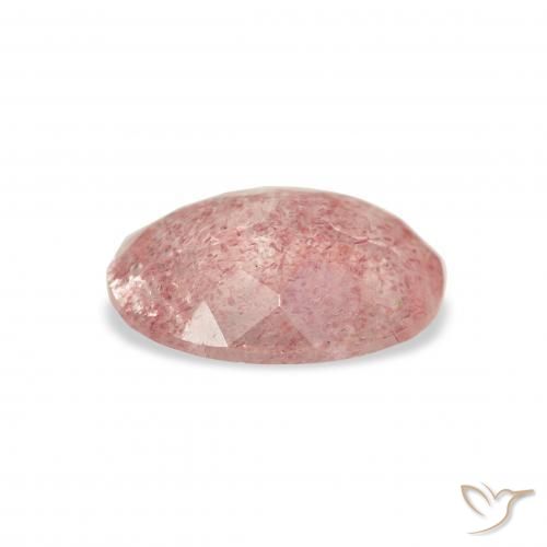 Quarzo fragola Rosa chiaro naturale da 2.48 ct, Ovale, Trasparente
