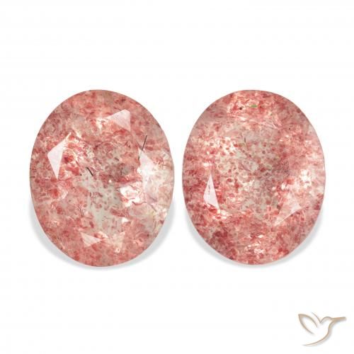 6.41ctw Naturale Rosa medio Quarzo fragola, Ovale, Trasparente