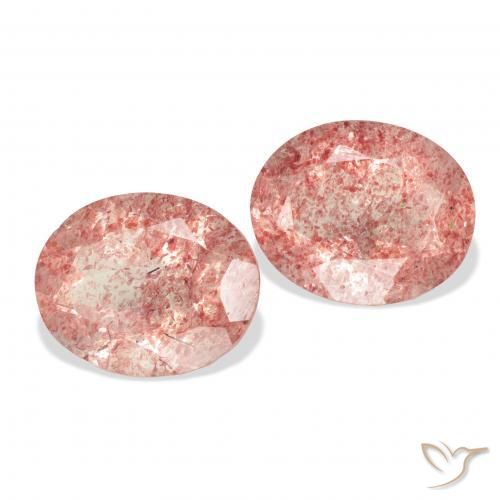 Gemme di Quarzo fragola Rosa medio naturale da 6.41 ct, Ovale, Trasparente
