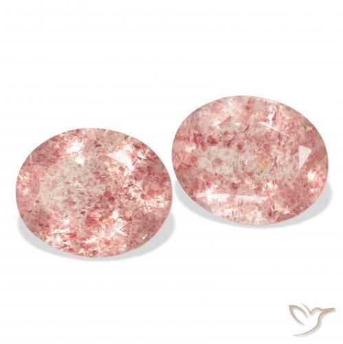 Gemme di Quarzo fragola Rosa scuro naturale da 5.91 ct, Ovale, Trasparente