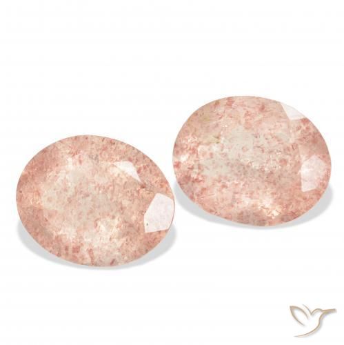 Gemme di Quarzo fragola rosa pesca naturale da 6.64 ct, Ovale, Trasparente