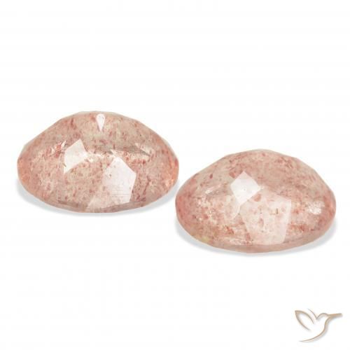 Gemme di Quarzo fragola rosa pesca naturale da 6.64 ct, Ovale, Trasparente