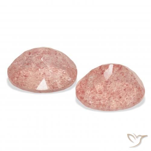 Gemme di Quarzo fragola Rosa arancio intenso Deep naturale da 7.46 ct, Ovale, Trasparente
