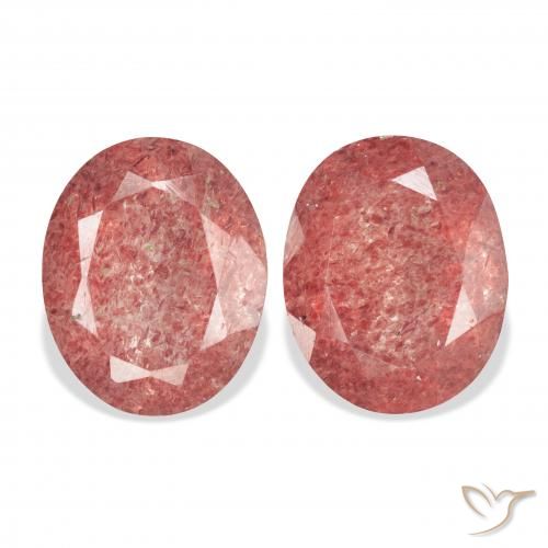7.13ctw Naturale Rosa medio Quarzo Fragola, Ovale, Trasparente