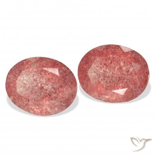 Gemme di Quarzo fragola Rosa medio naturale da 7.13 ct, Ovale, Trasparente