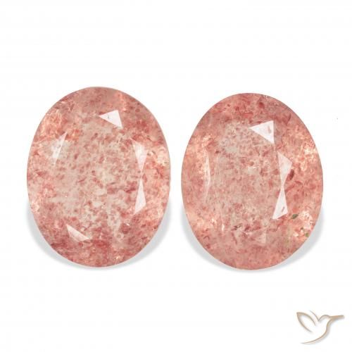 5.88ctw Naturale Pompelmo Rosa Quarzo Fragola, Ovale, Trasparente