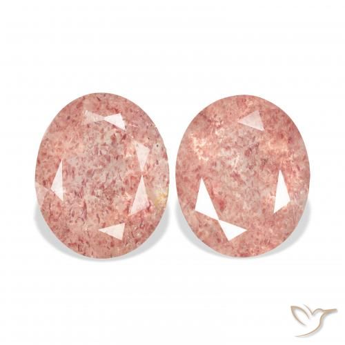 6.45ctw Naturale Rosa medio Quarzo Fragola, Ovale, Trasparente