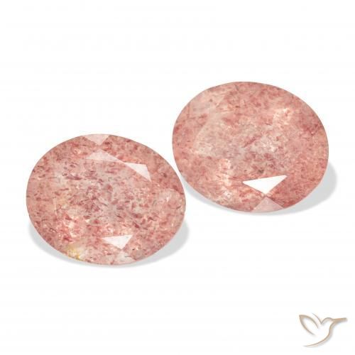 Gemme di Quarzo fragola Rosa medio naturale da 6.45 ct, Ovale, Trasparente