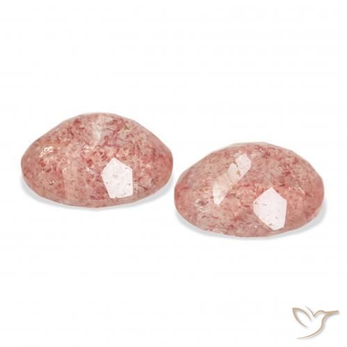 Gemme di Quarzo fragola Rosa medio naturale da 6.45 ct, Ovale, Trasparente