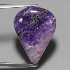 Sugilite naturale multicolore da 18,38 ct, taglio a pera, opaco