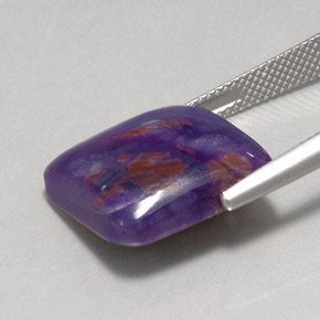 Sugilite naturale viola da 15,15 ct, taglio a cuscino, opaco