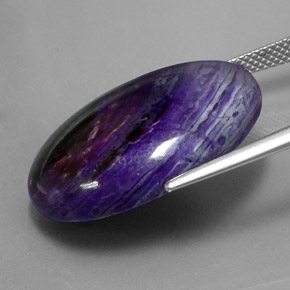 Sugilite naturale multicolore da 27,34 ct, taglio ovale, opaco