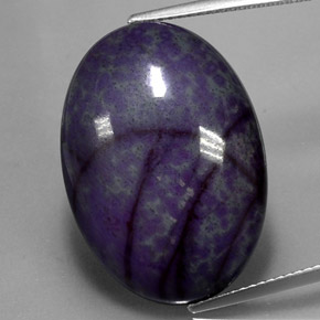 Sugilite naturale multicolore da 22,11 ct, taglio ovale, opaco