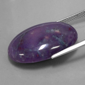 Sugilite naturale multicolore da 22,62 ct, taglio ovale, opaco