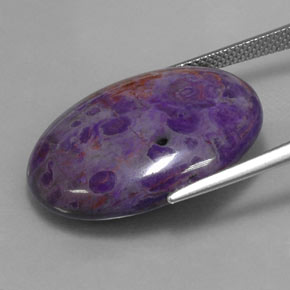 Sugilite naturale multicolore da 21,13 ct, taglio ovale, opaco