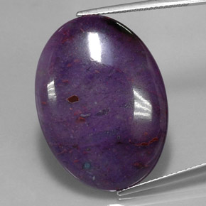 Sugilite naturale multicolore da 25,71 ct, taglio ovale, opaco