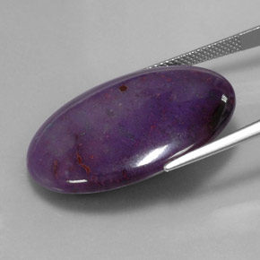 Sugilite naturale multicolore da 25,71 ct, taglio ovale, opaco